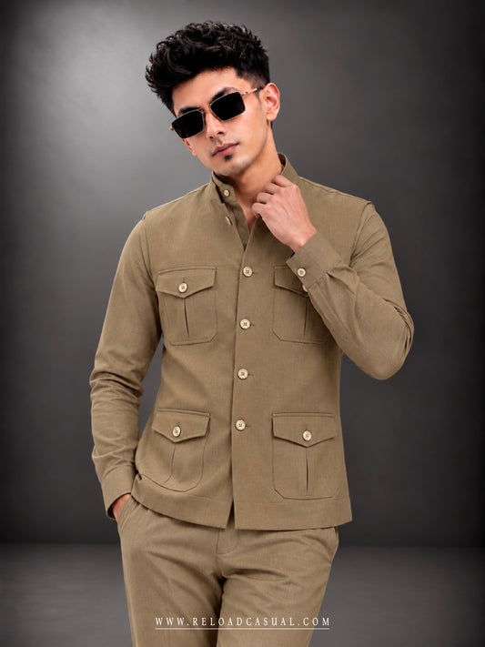 Men's Three Piece Safari Style Bootcut Set