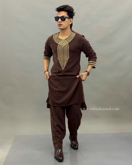 GoldLine Embroidered Kurta