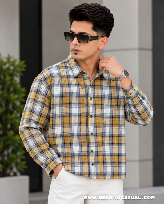 Shadow Grid Check Shirt
