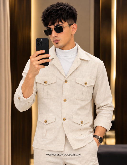 Linen Hunting Bootcut 3-Piece Co-ord Set