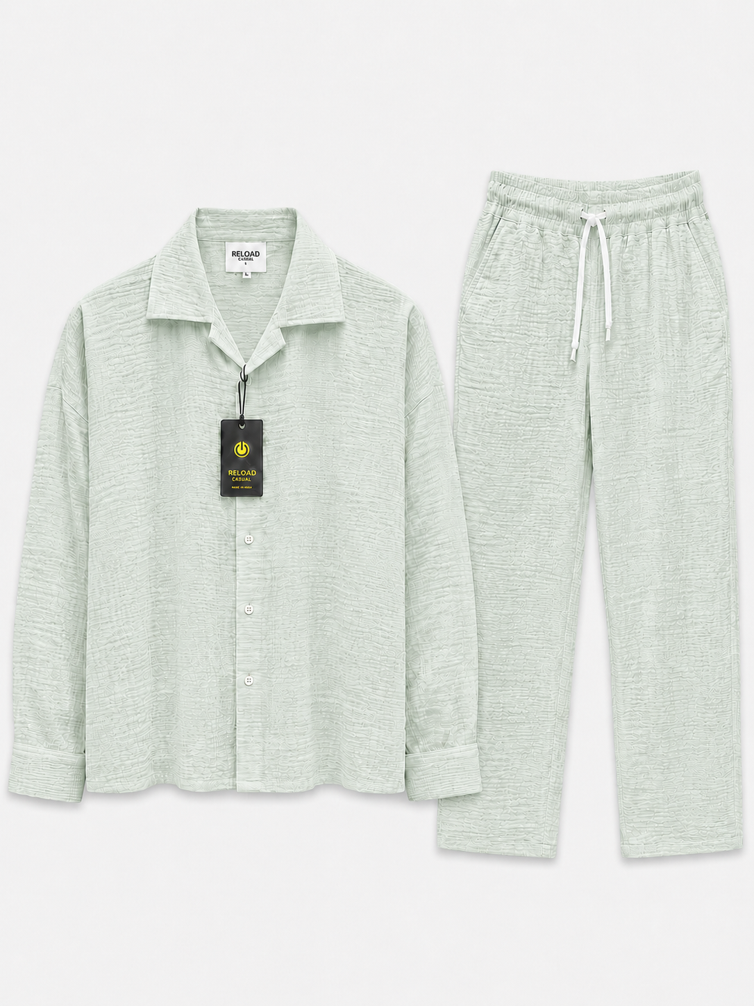 Men`s Summer Boxy Fit Waffle Tracksuit Set