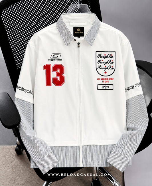 Street Style Contrast Zipper Shirt