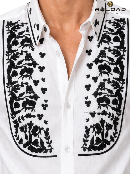 Leaf Velvet Flocking Diamond Shirt