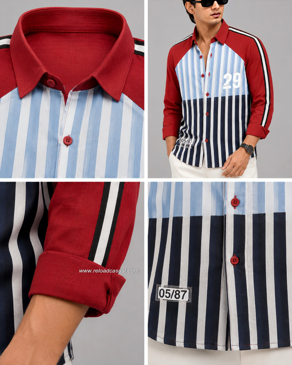 Men's Denim Striped Casual Shirt