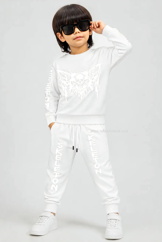 Kids Skull Print Tracksuit Set