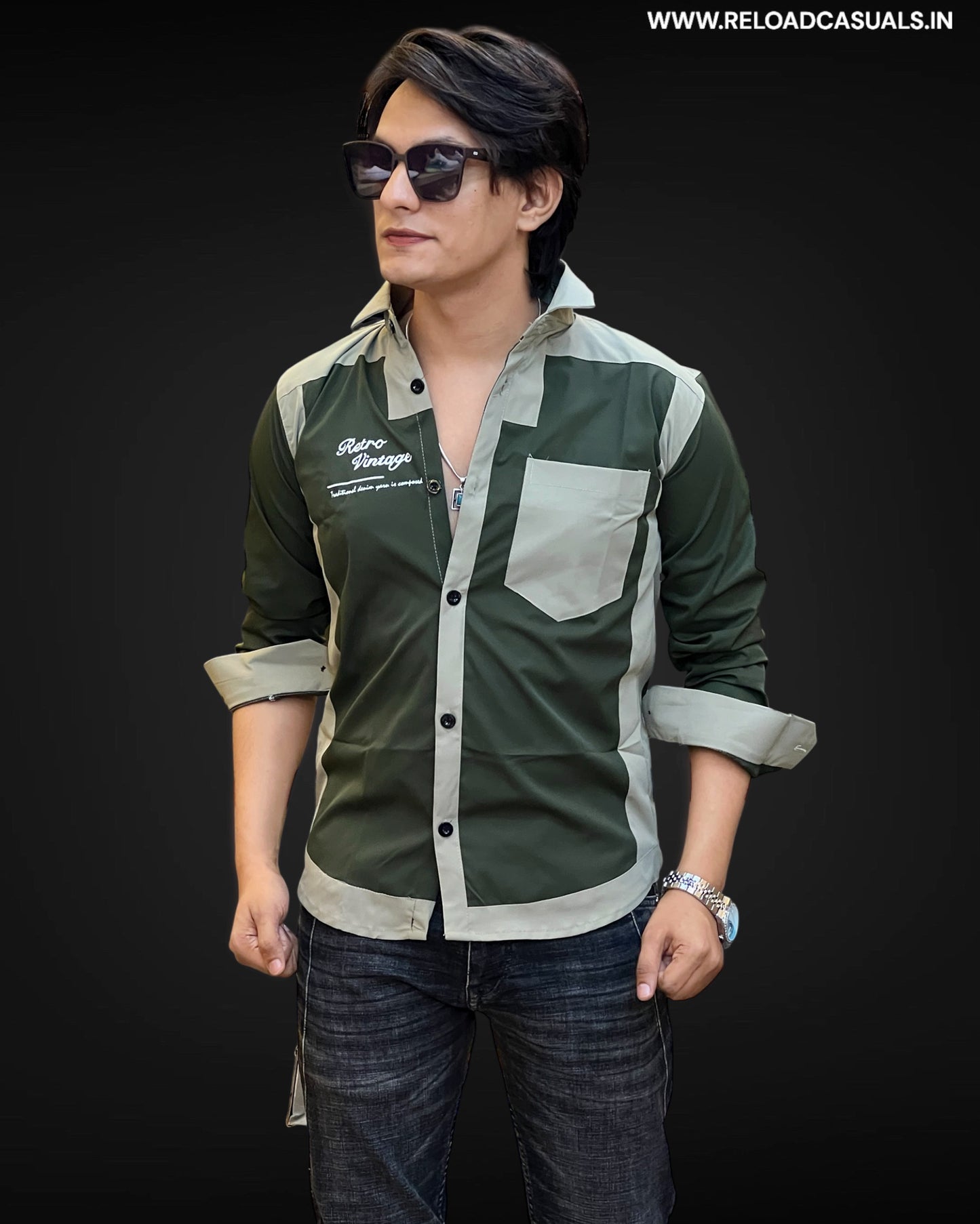 Retro Vintage Dual-Tone Shirt