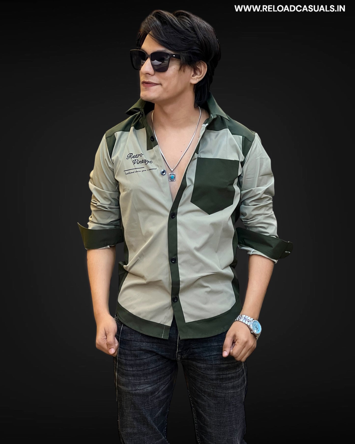 Retro Vintage Dual-Tone Shirt