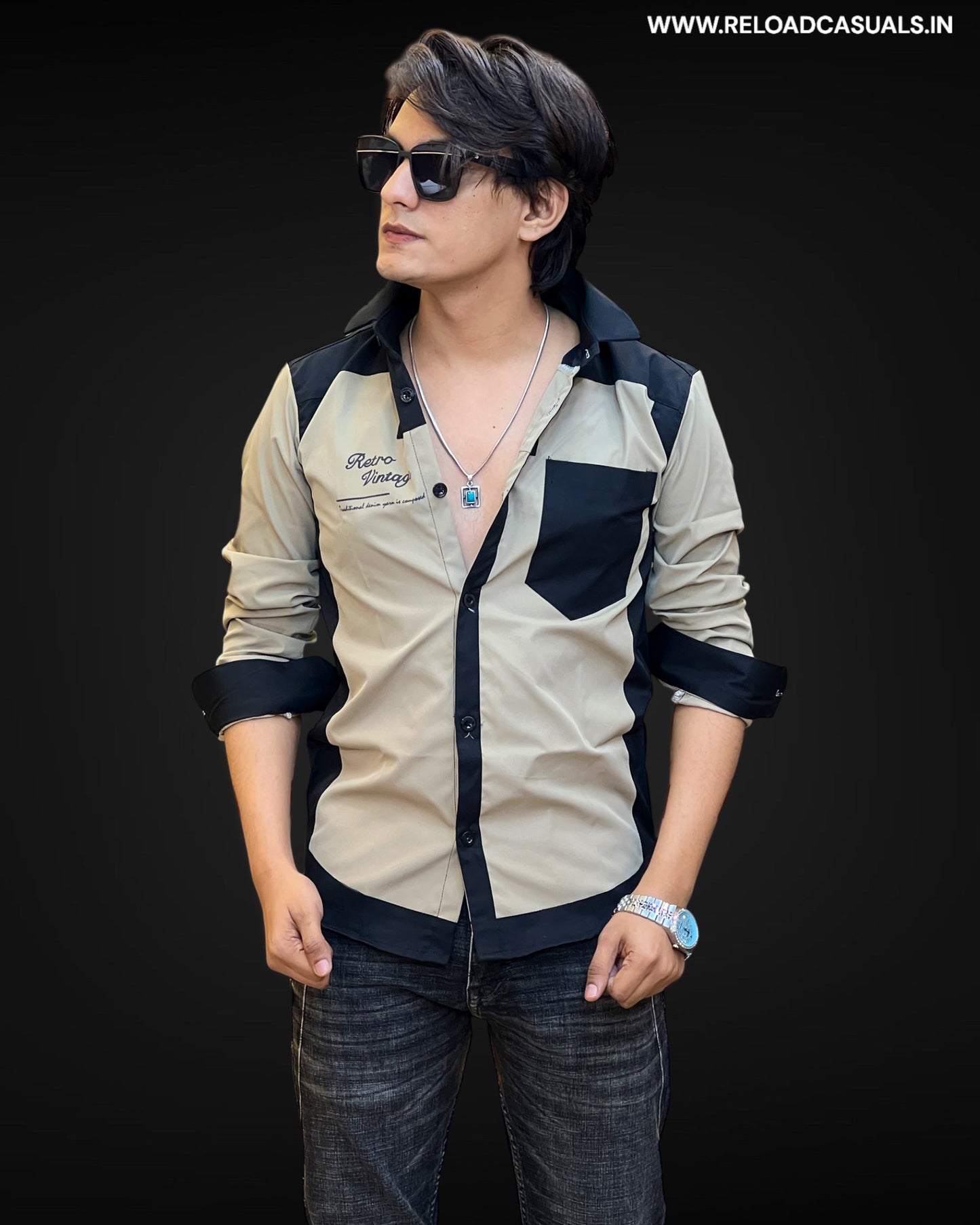 Retro Vintage Dual-Tone Shirt