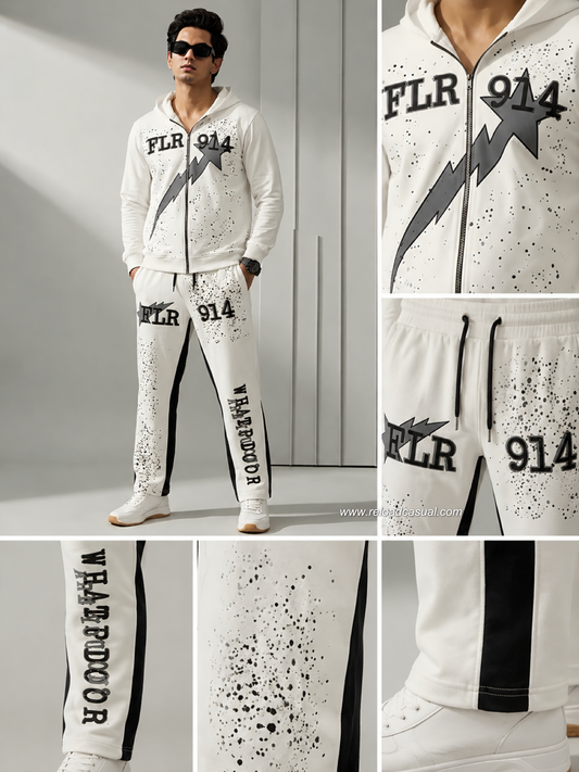 Thunder Printed Hood Neck Tracksuit set