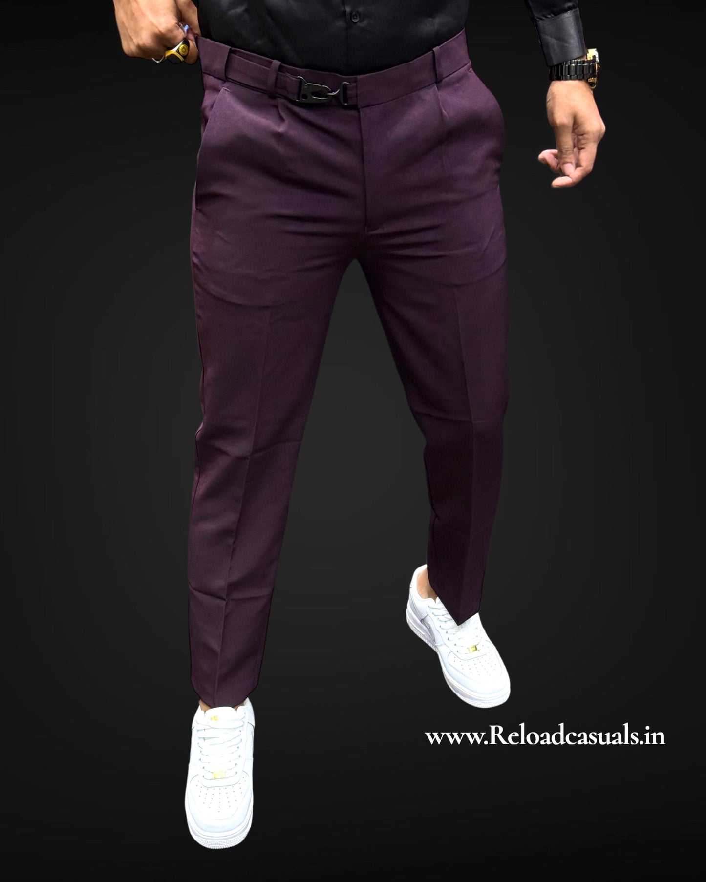 Men's Slim-Fit Buckle Pant