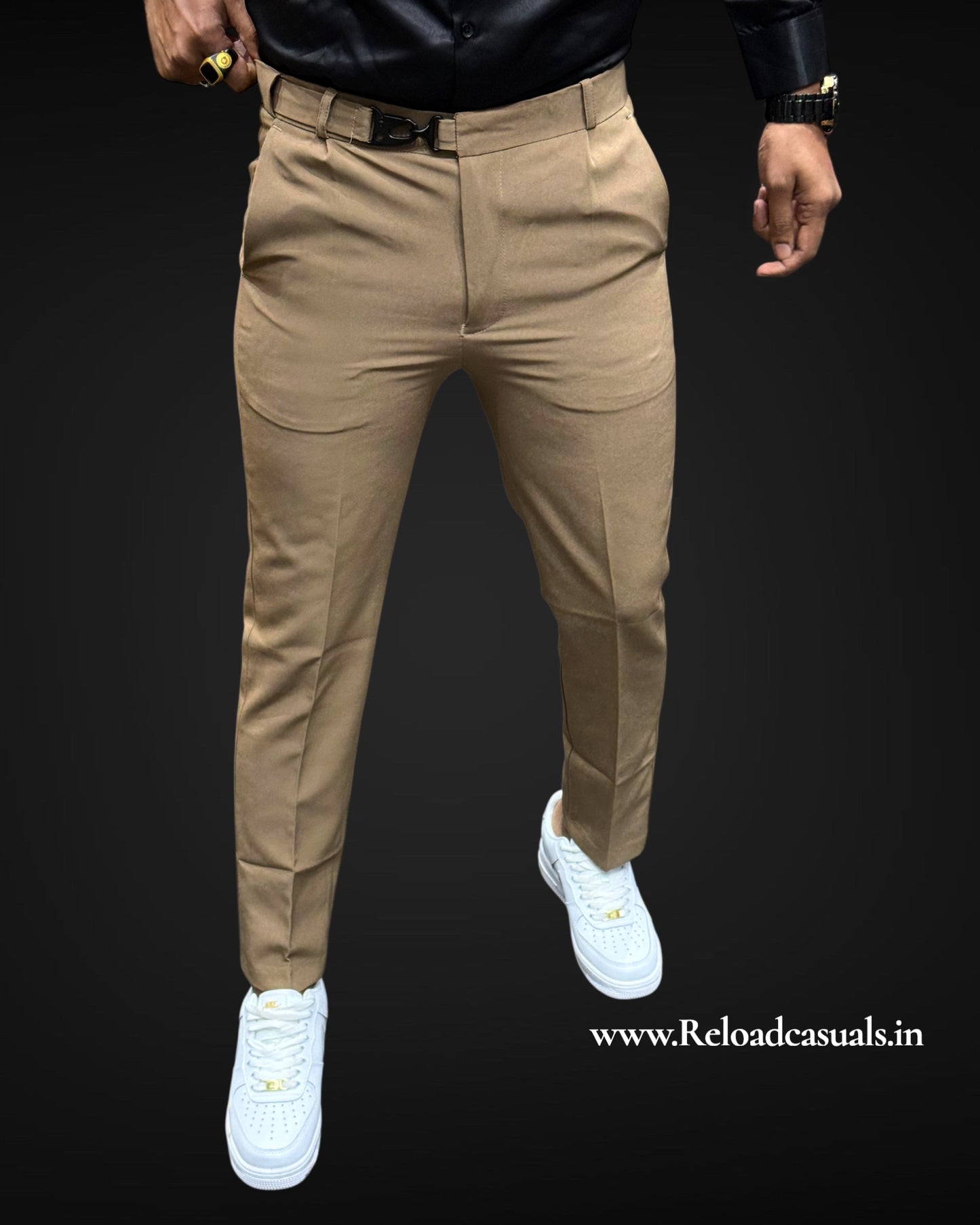 Men's Slim-Fit Buckle Pant