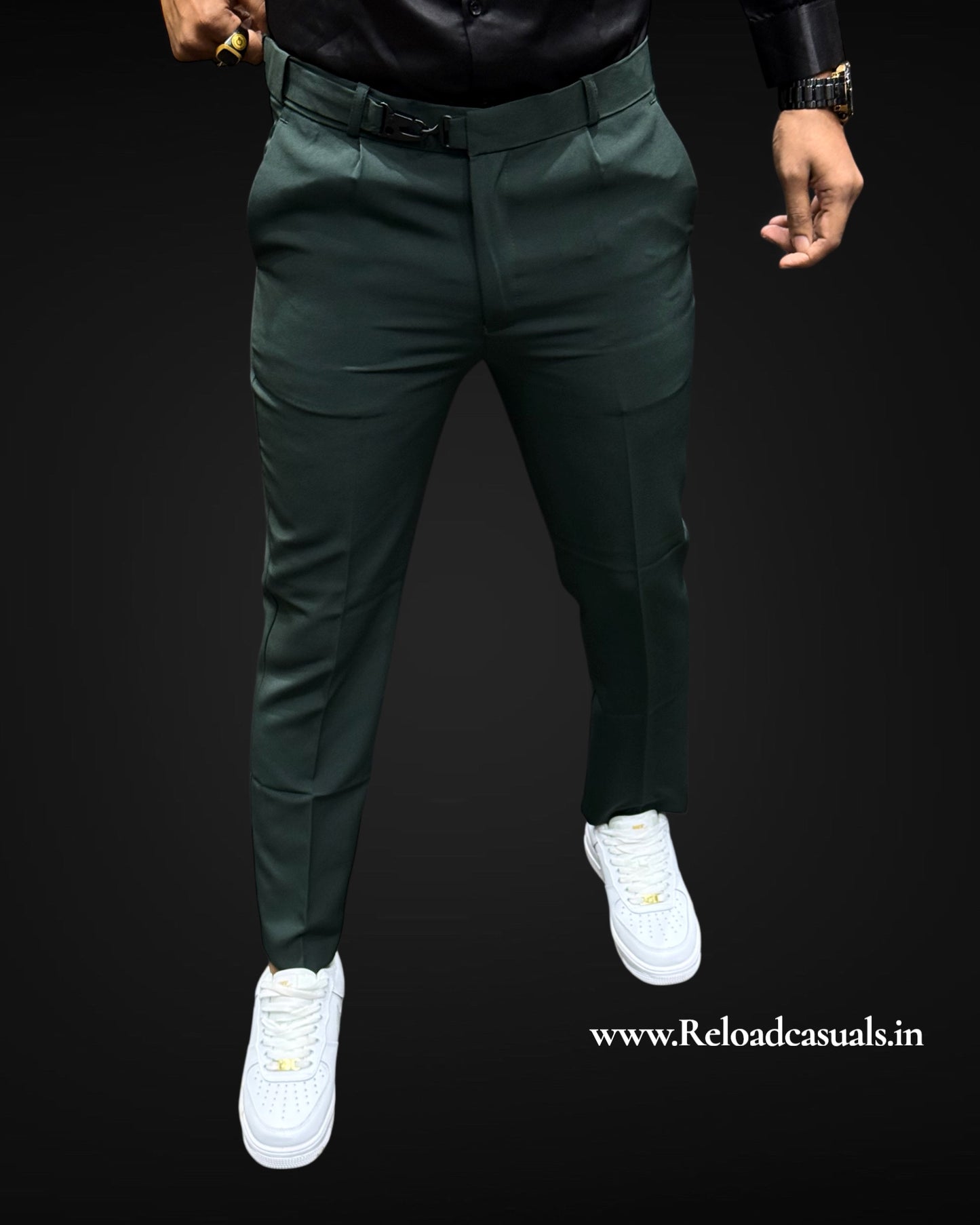 Men's Slim-Fit Buckle Pant