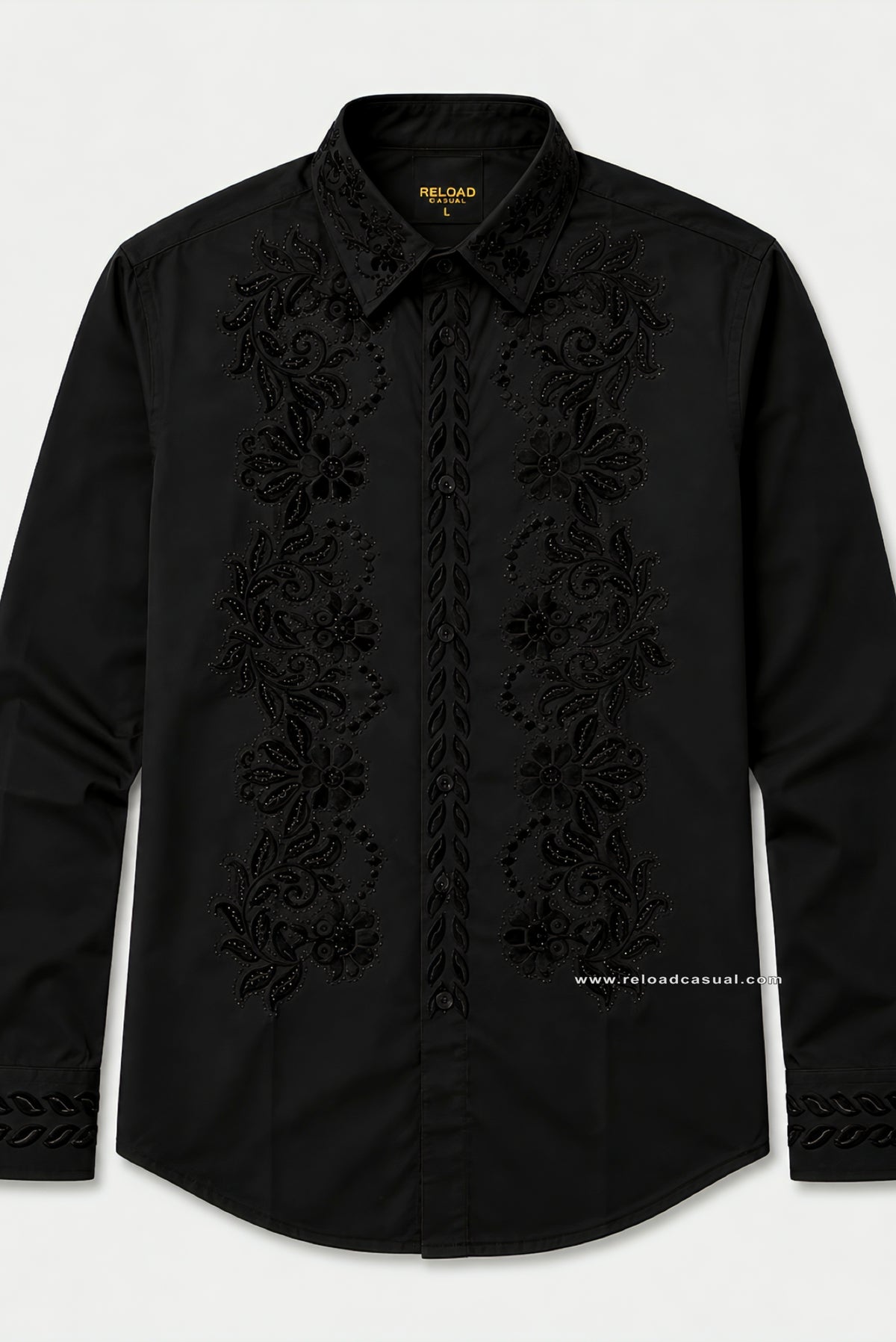 Floral Velvet Flocking Diamond Shirt
