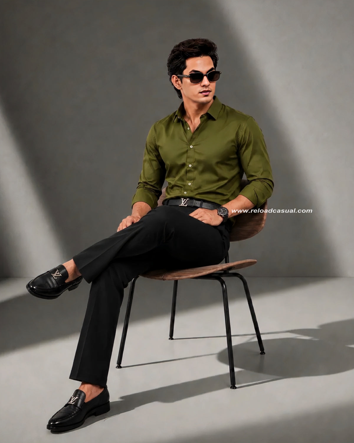 Korean Style Lachka Slim Shirt & Bootcut Pant Set