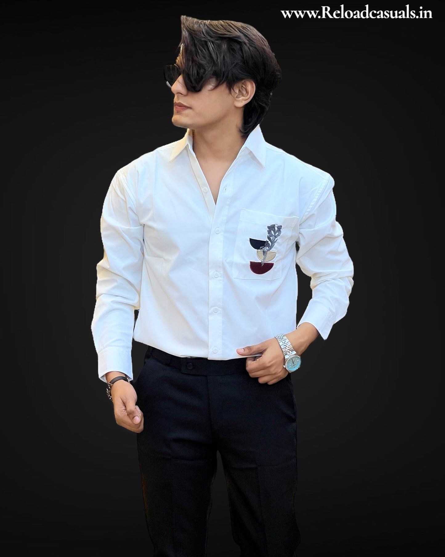 Elegant Embroidered Pocket Shirt
