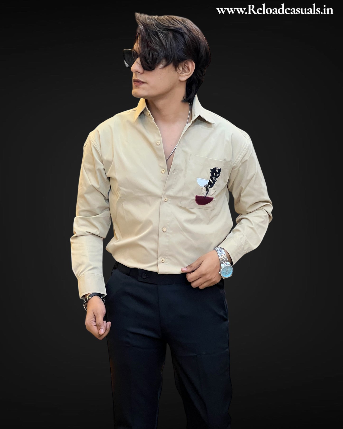 Elegant Embroidered Pocket Shirt