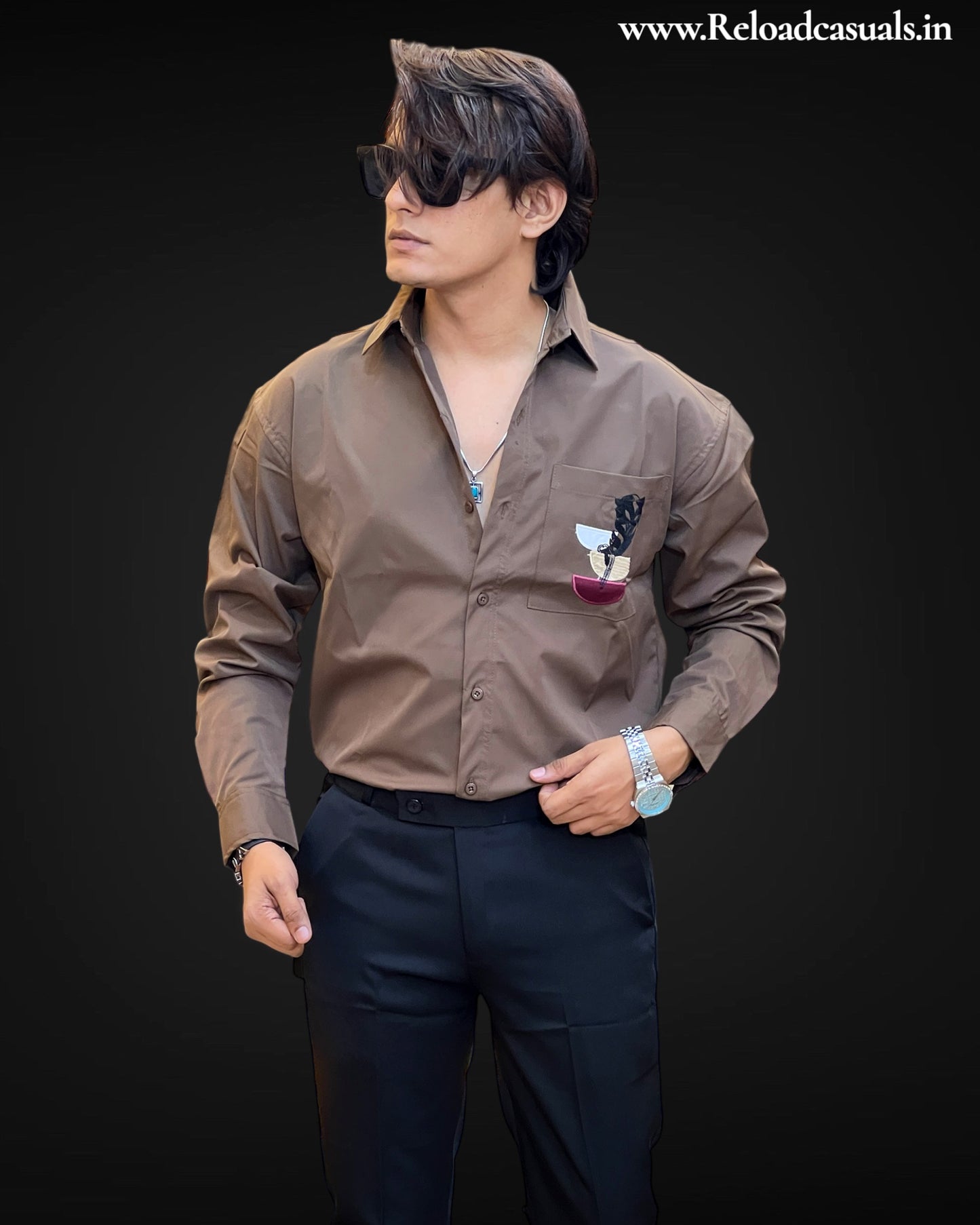 Elegant Embroidered Pocket Shirt