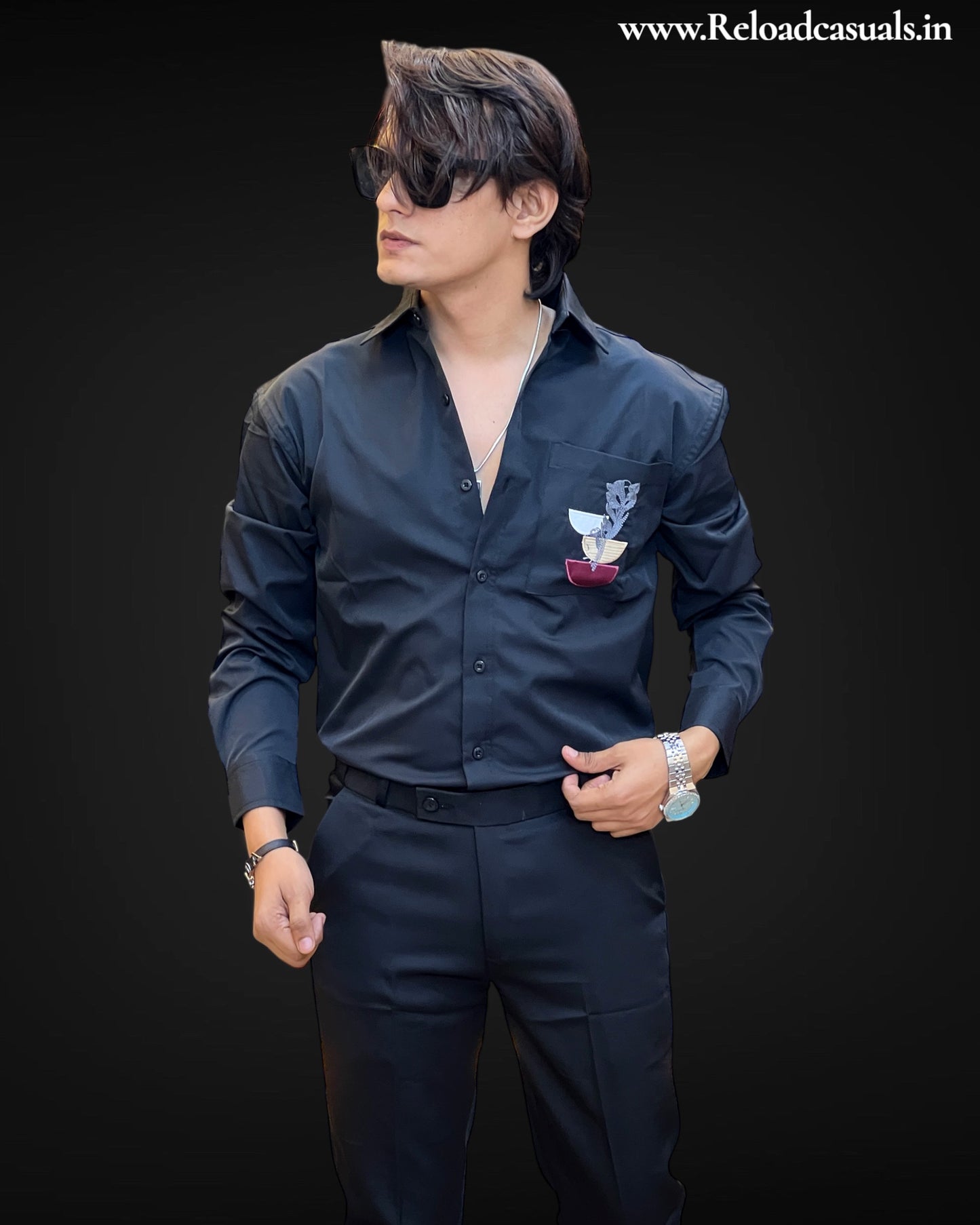 Elegant Embroidered Pocket Shirt