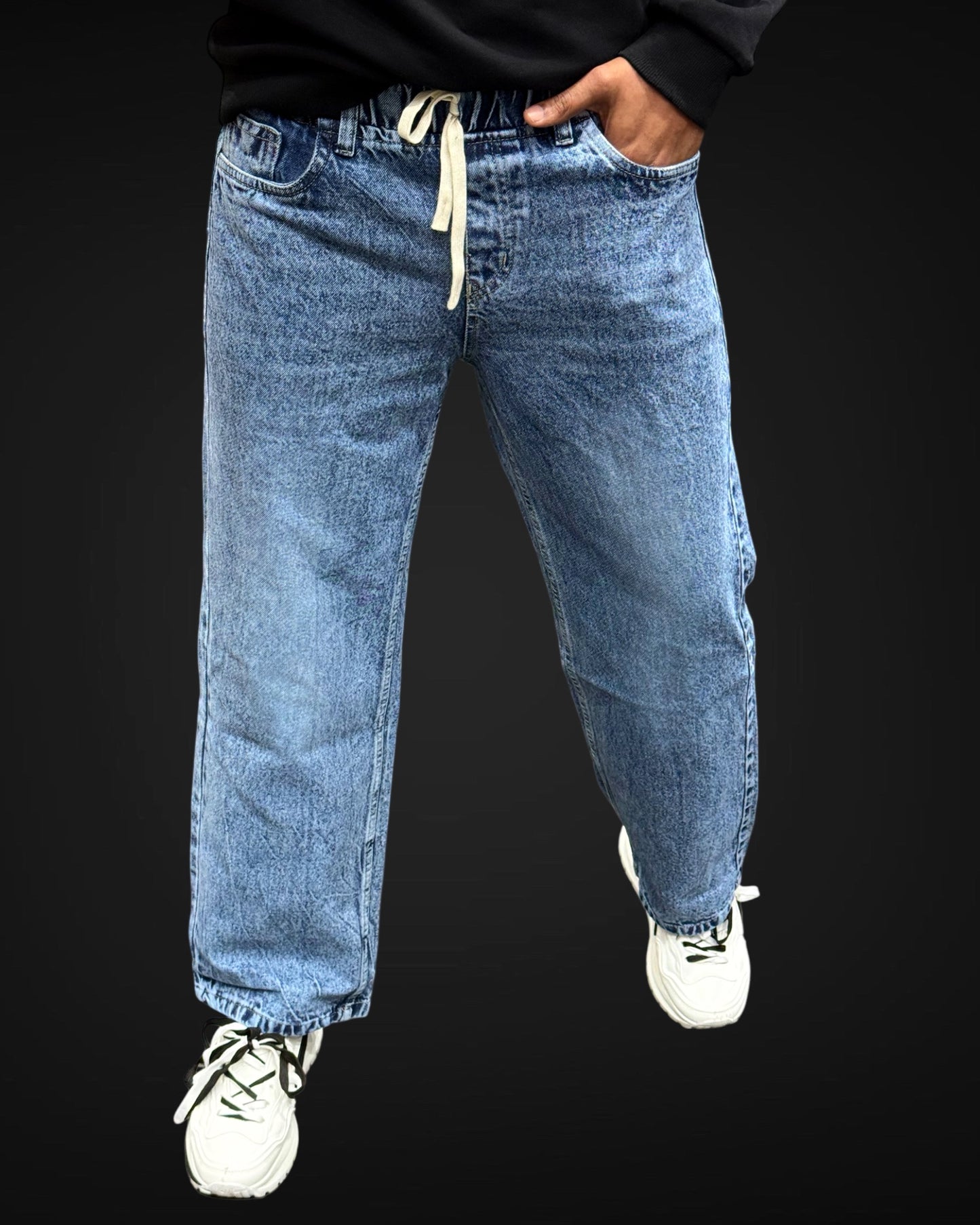 Drawstring Denim Jeans