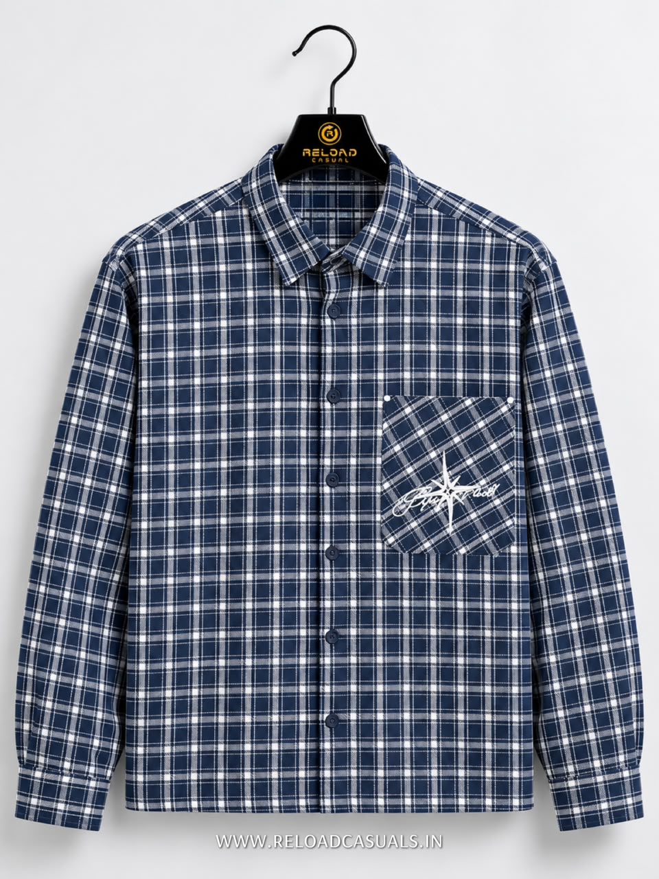 Men’s Casual Check Boxy Fit Pocket Shirt
