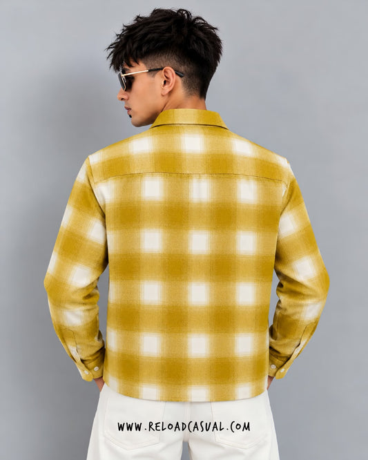 Flower Lock Clasp Check Zip-Up Boxy Shirt
