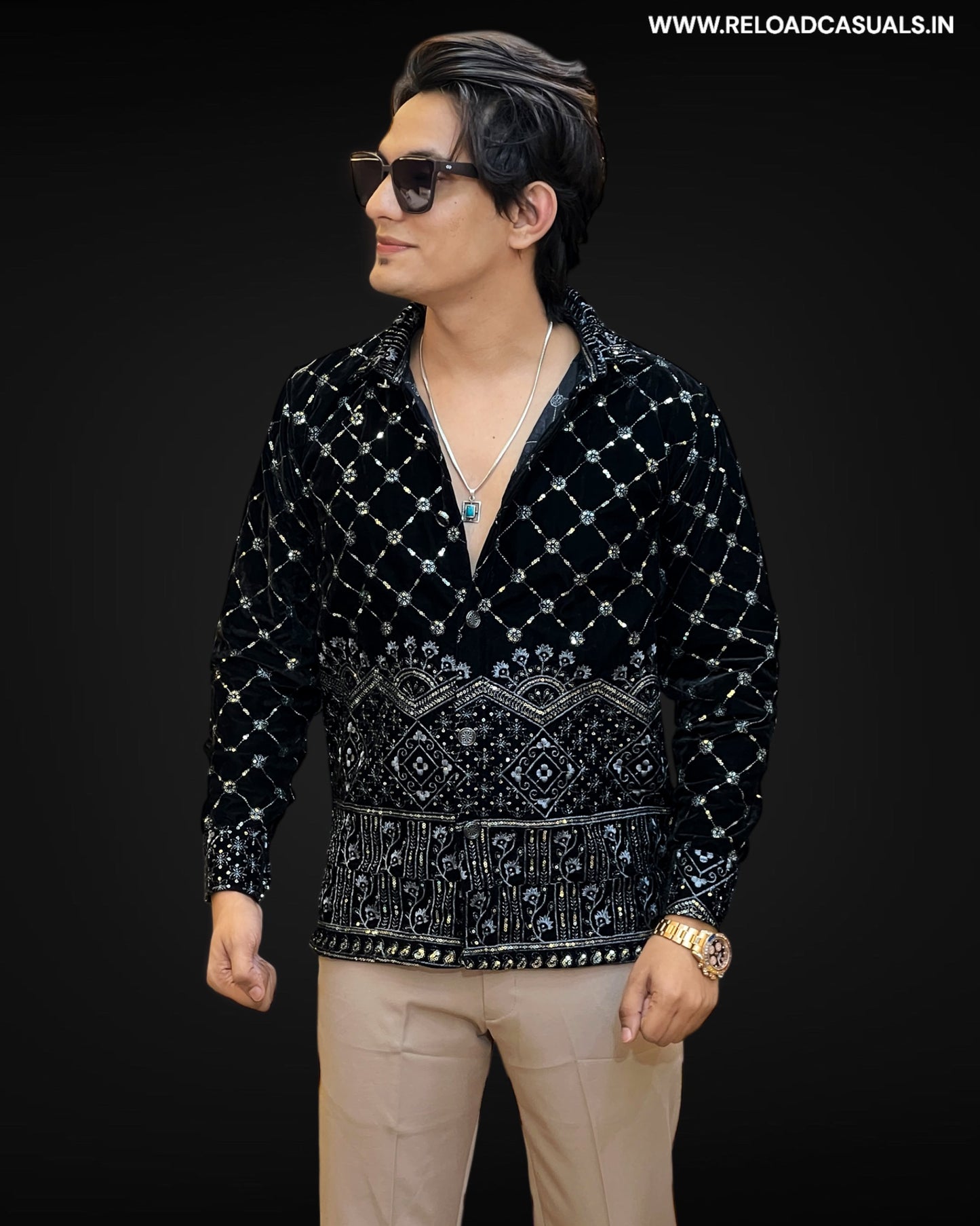 Embroidery Box Gold Designer Shirt