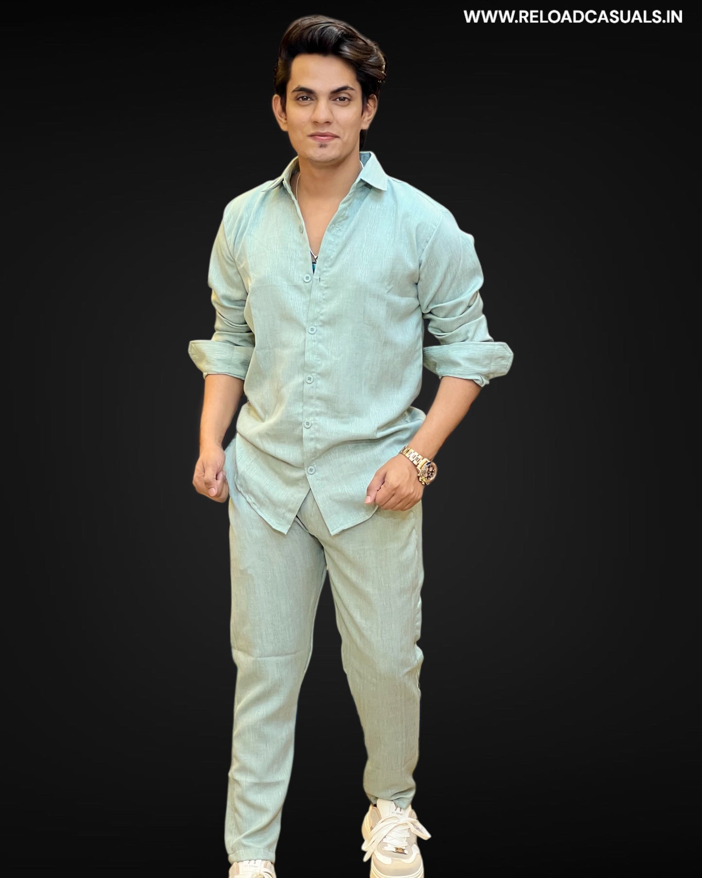 Ensemble Linen Fabric Full Track Suit - Combo