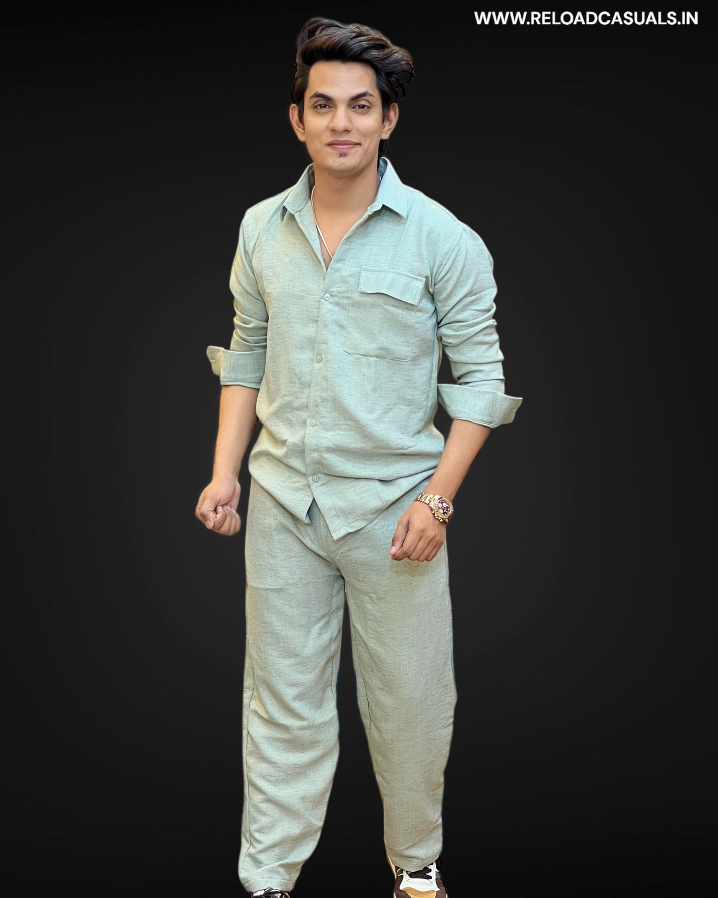 Single Pocket Linen Fabric Full Track Suit - Combo