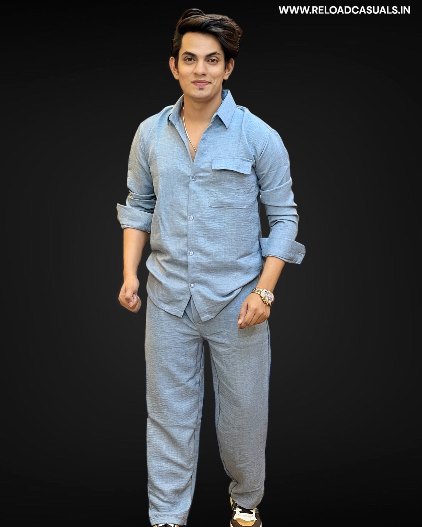 Single Pocket Linen Fabric Full Track Suit - Combo