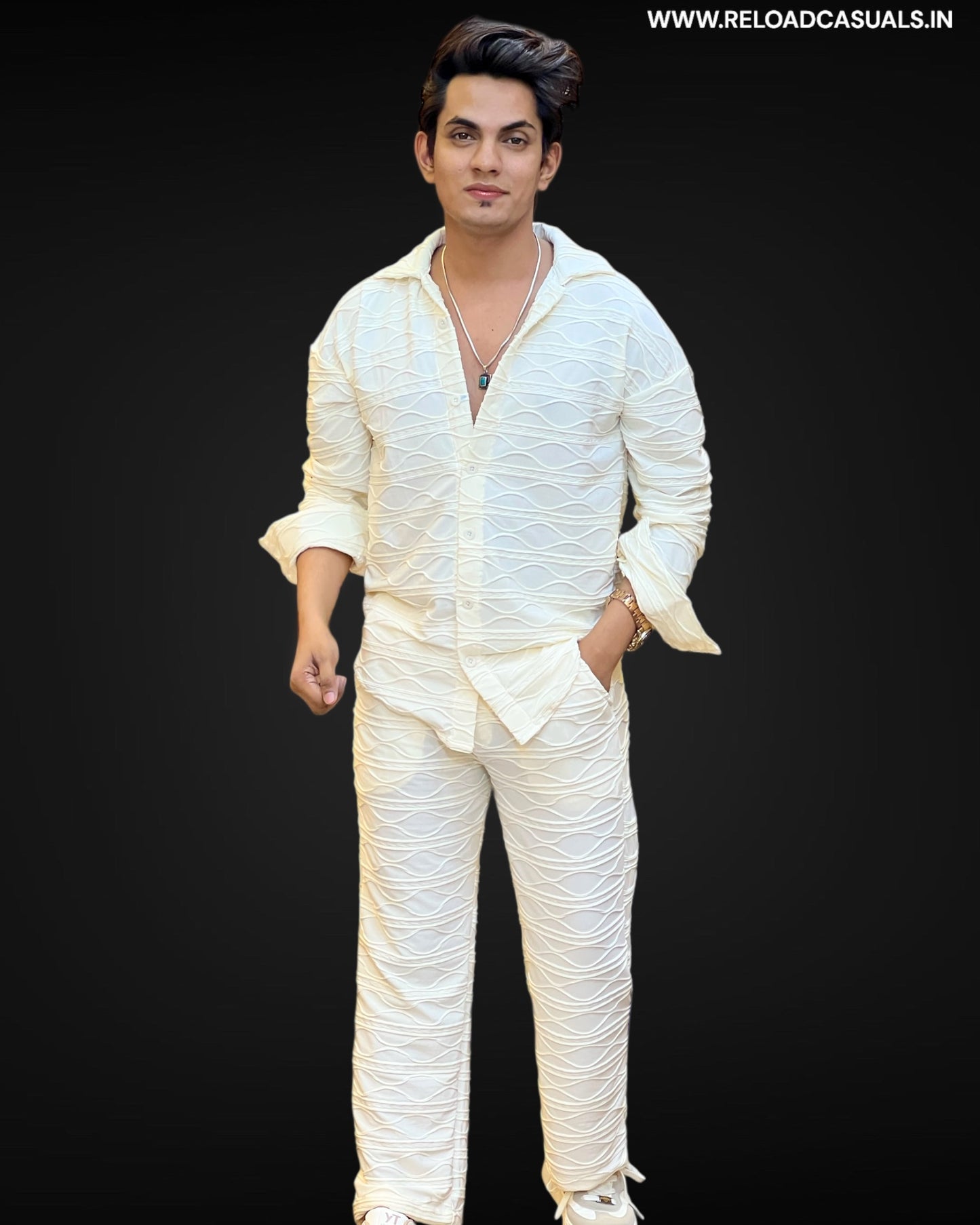 Embossed Casual Full Track Suit - Combo