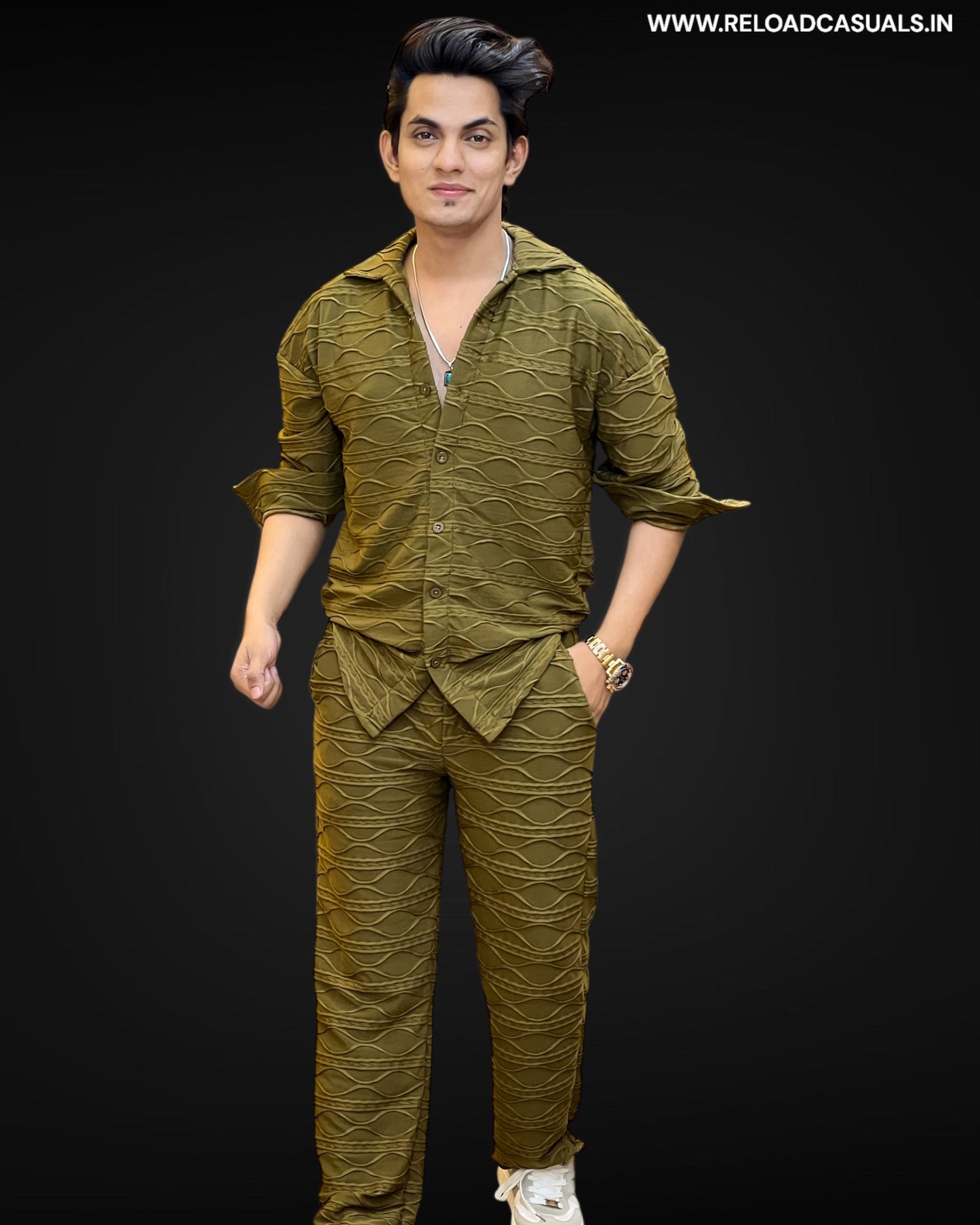 Embossed Casual Full Track Suit - Combo