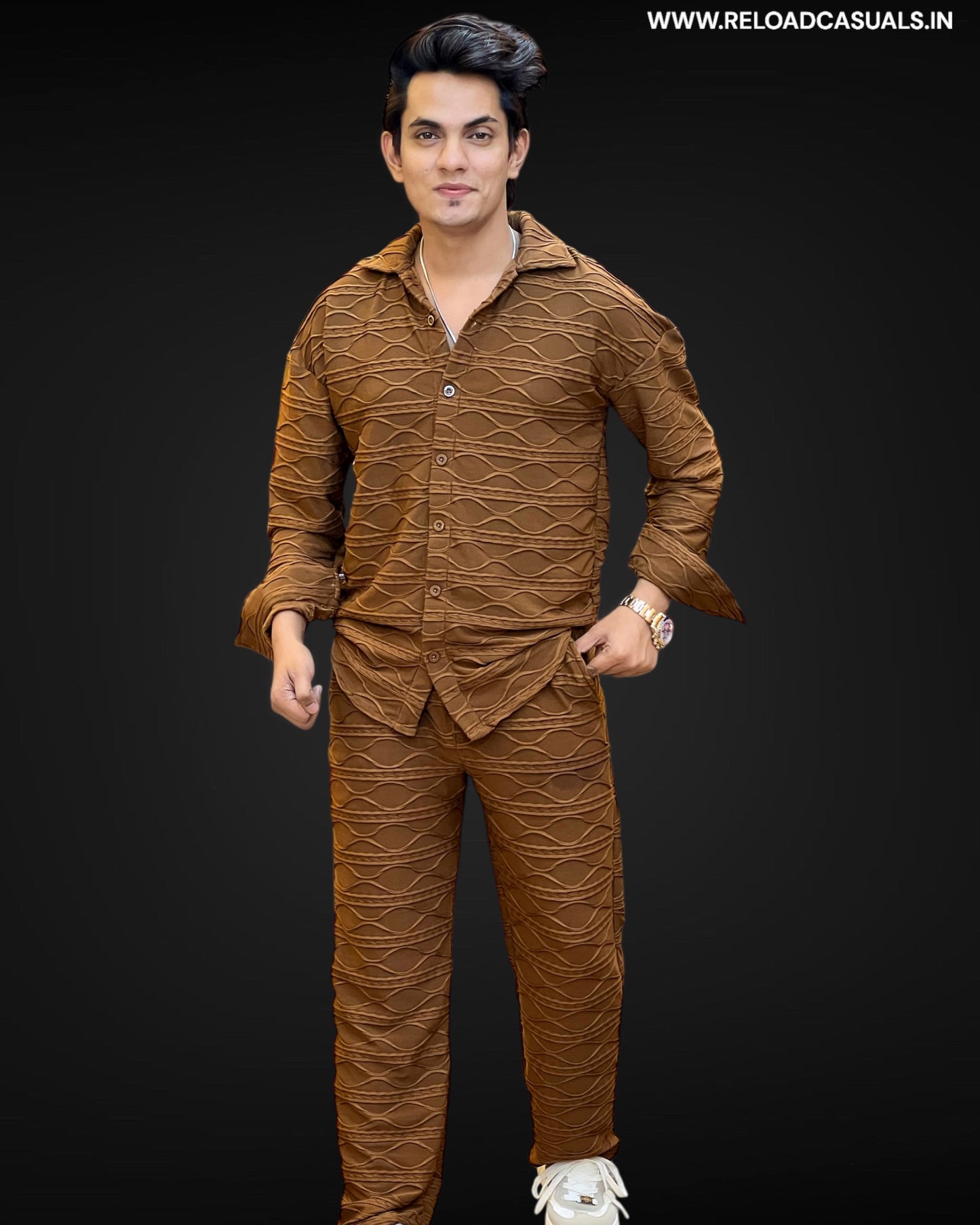 Embossed Casual Full Track Suit - Combo