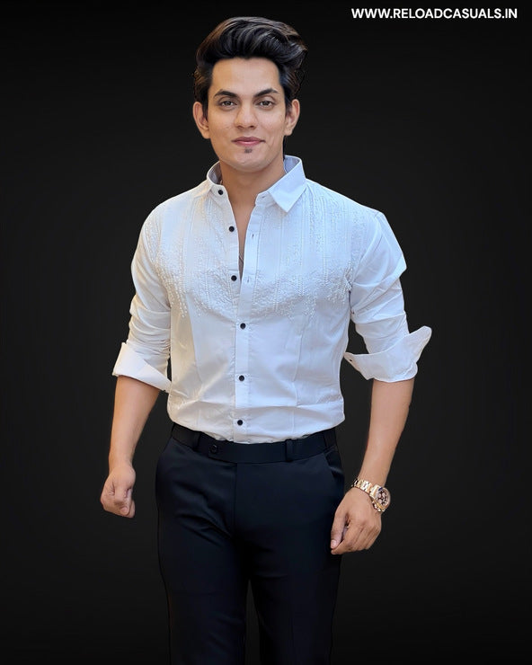 Midnight Luxe Black Beaded Party Shirt