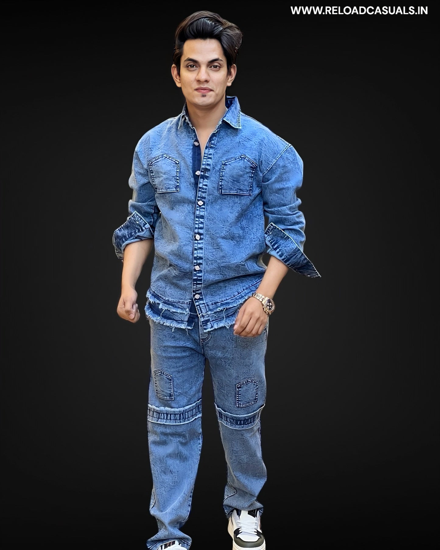 Rebel Denim Track Suit Combo