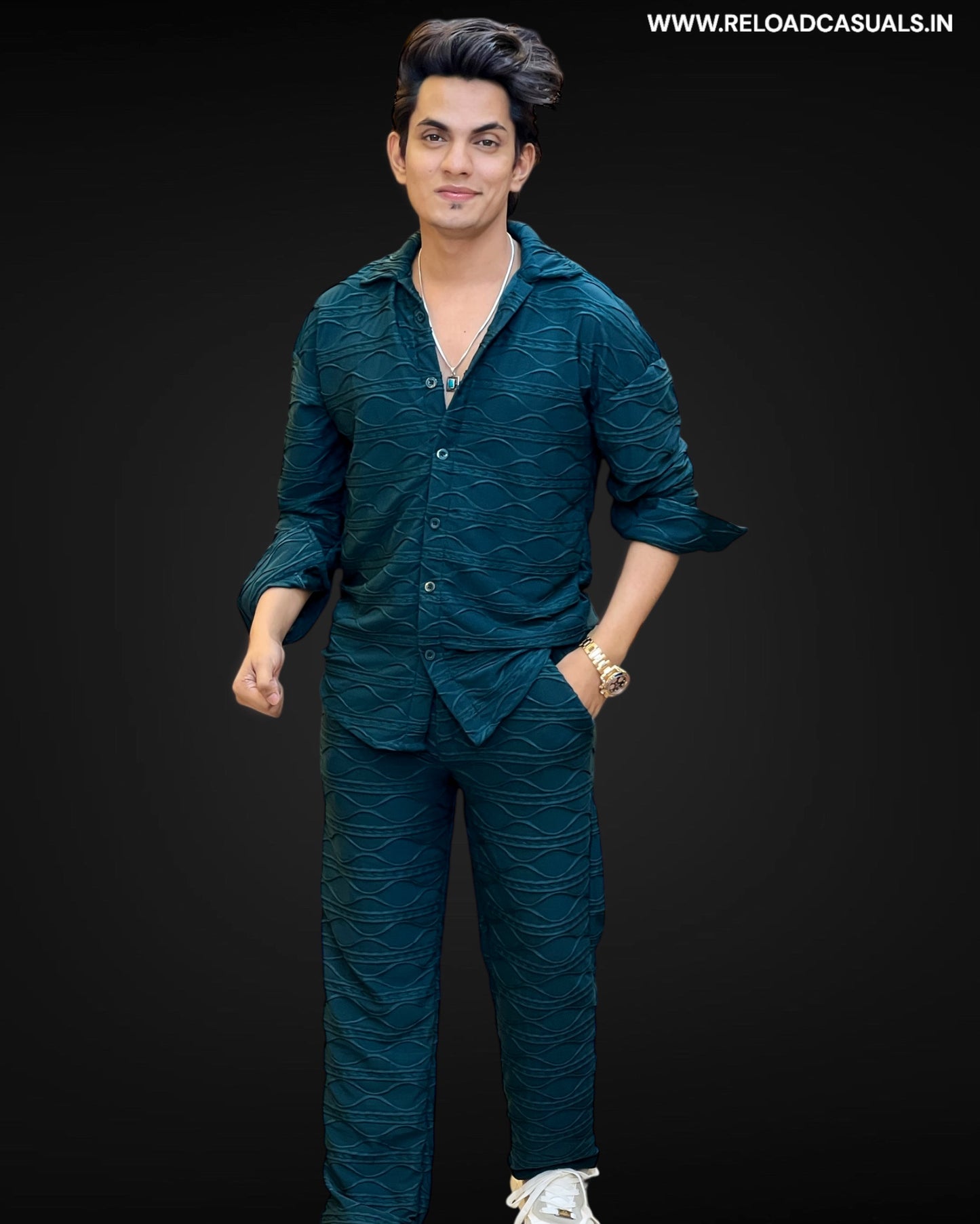 Embossed Casual Full Track Suit - Combo