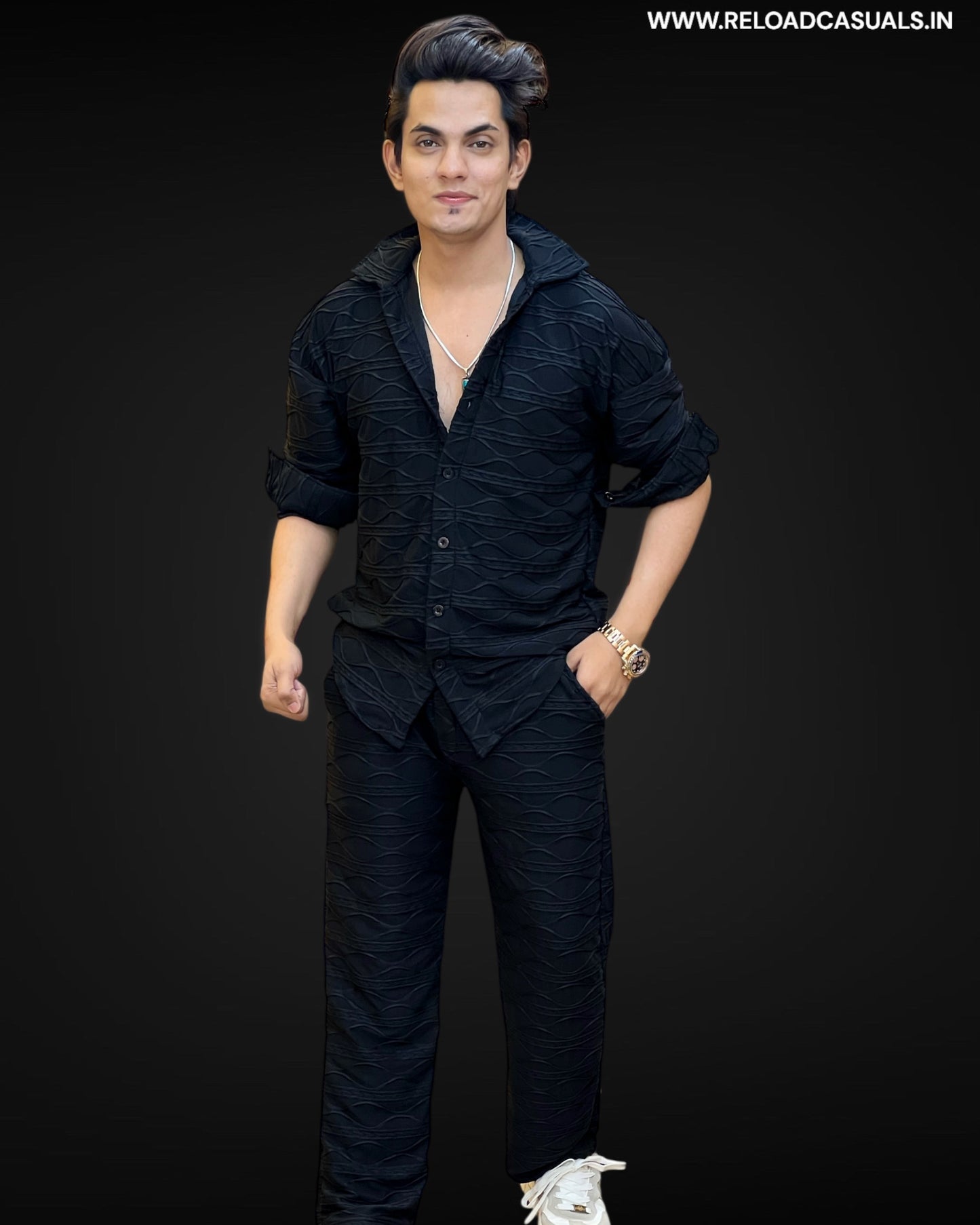 Embossed Casual Full Track Suit - Combo