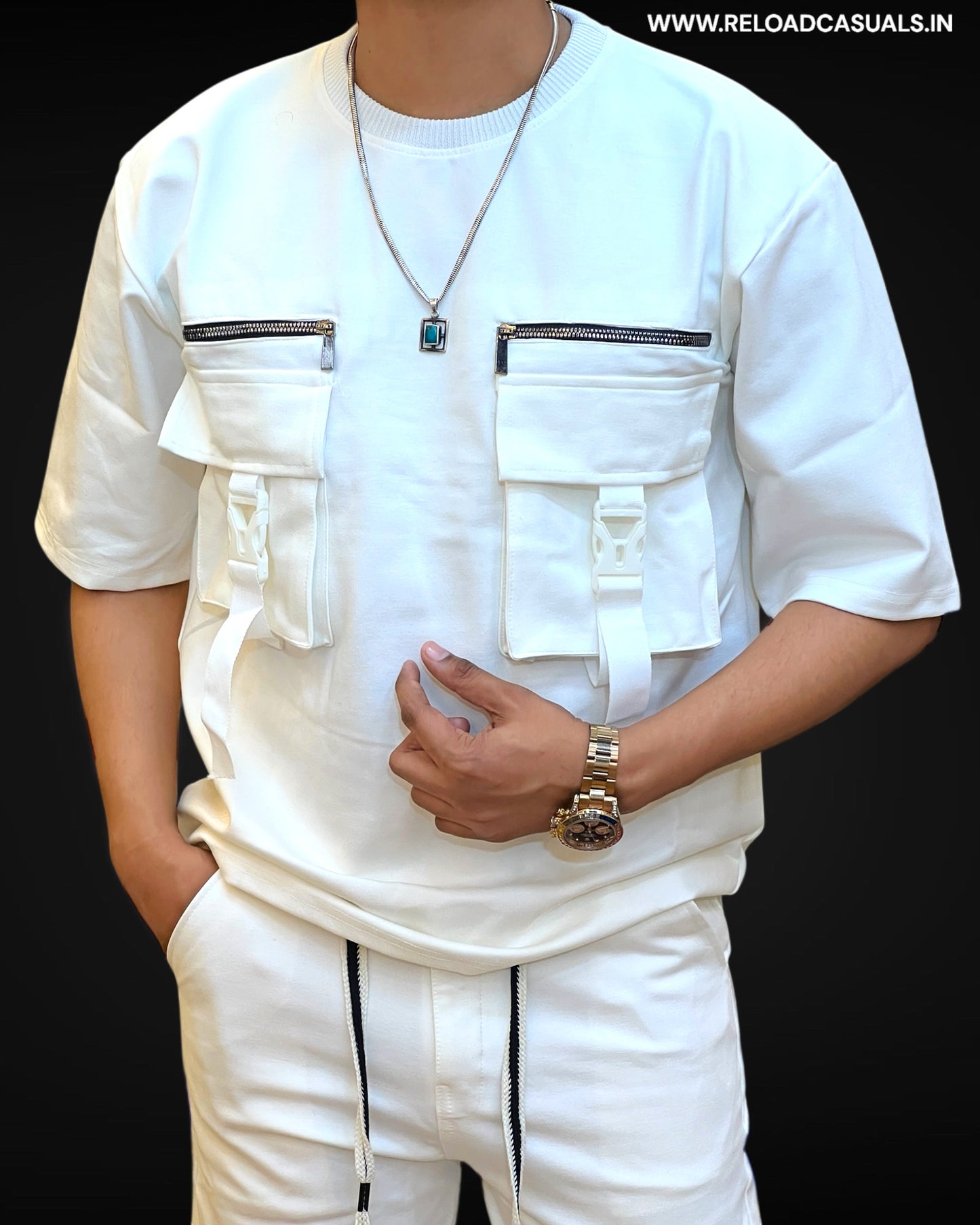 Flap Zip Pocket Style Full Track Suit - Combo