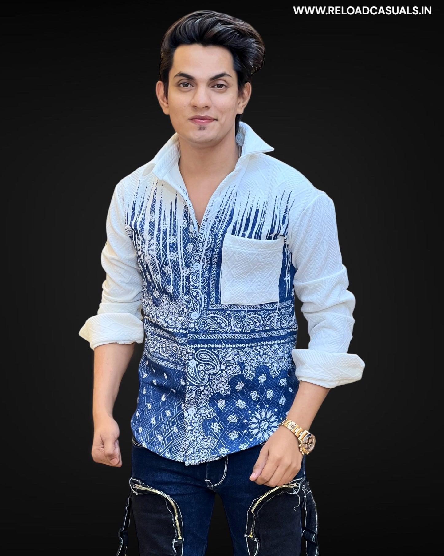 Spread Collar Print Imp Shirt