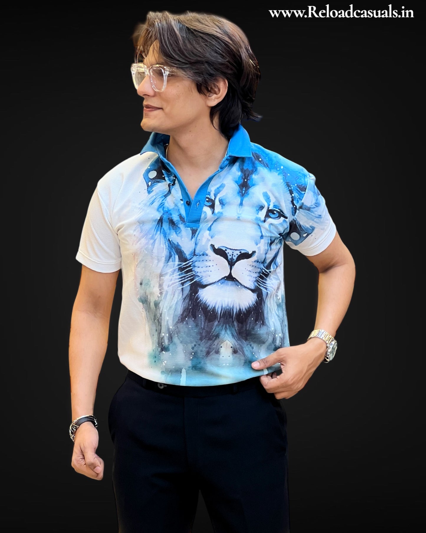 Lion Print Elegance T-Shirt