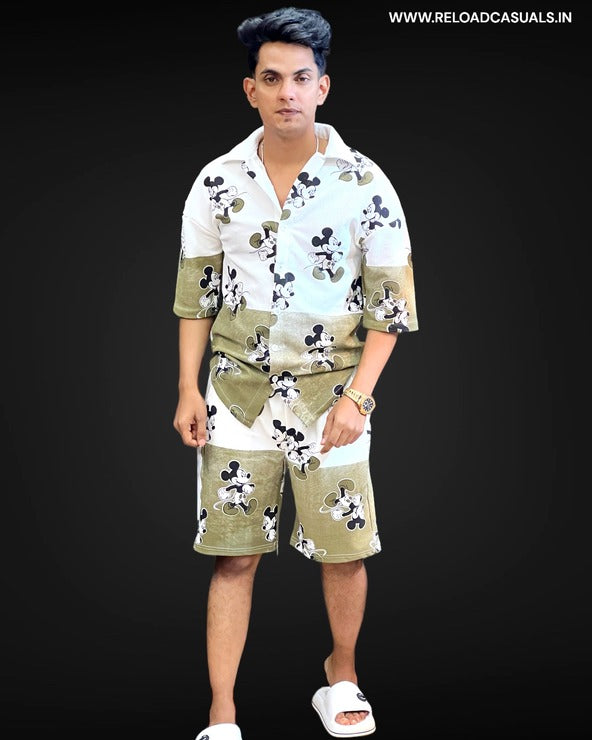 Happy Micky Dual Shade Shorts Set - Combo