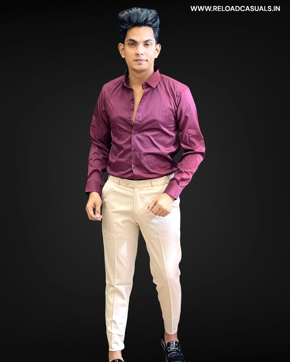 Matty Cotton Fabric Shirt & Adj Lycra Pant - Combo