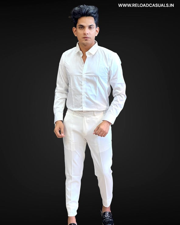 Matty Cotton Fabric Shirt & Adj Lycra Pant - Combo