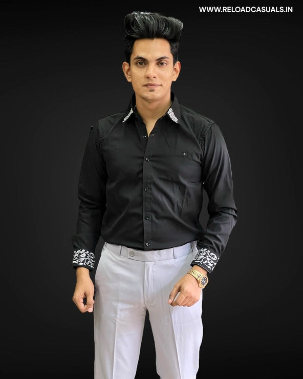 Plain Designer Embroidery Shirt