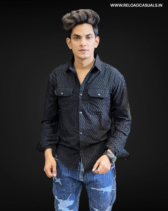 Fancy Net Double Pocket Shirt