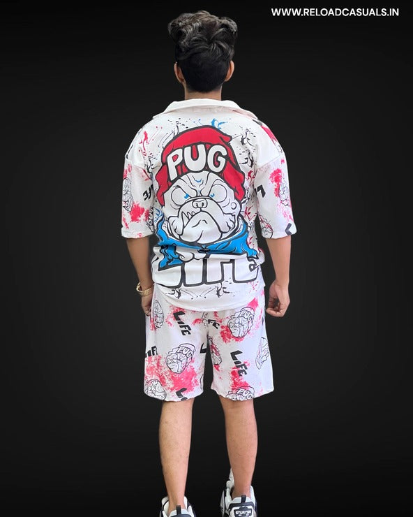 PUG Print Pattern Shorts Set - Combo