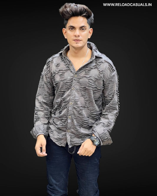 Charcoal Self Designer Shirt