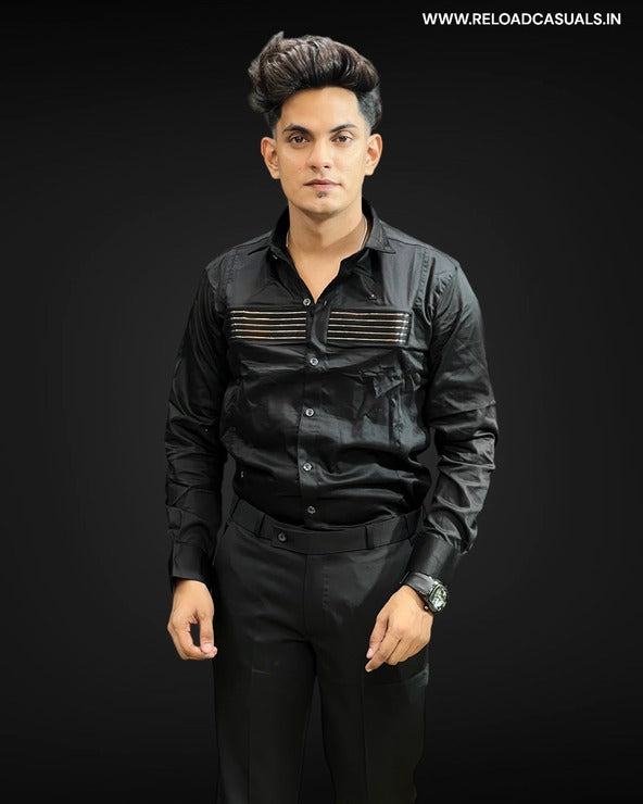 H5 Stripe Imp Satin Shirt