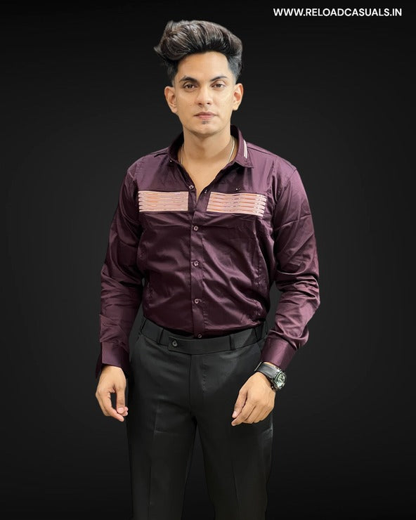 H5 Stripe Imp Satin Shirt