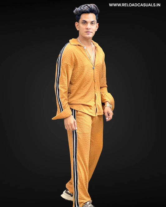 Stripe Popcorn Full Track Suit - Combo