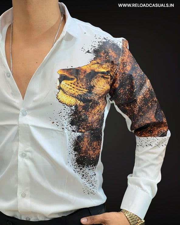 Lion Print Imp Satin Shirt